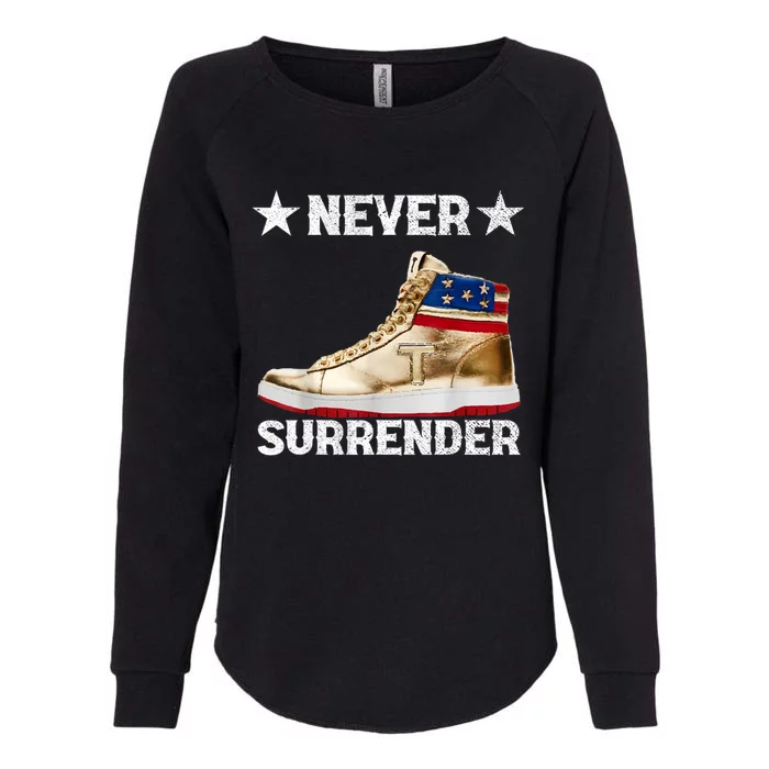 Trump Sneakers Never Surrender Pro Trump Womens California Wash Sweatshirt