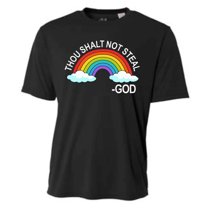 Thou Shalt Not Steal God Rainbow A Promise Of God Cooling Performance Crew T-Shirt