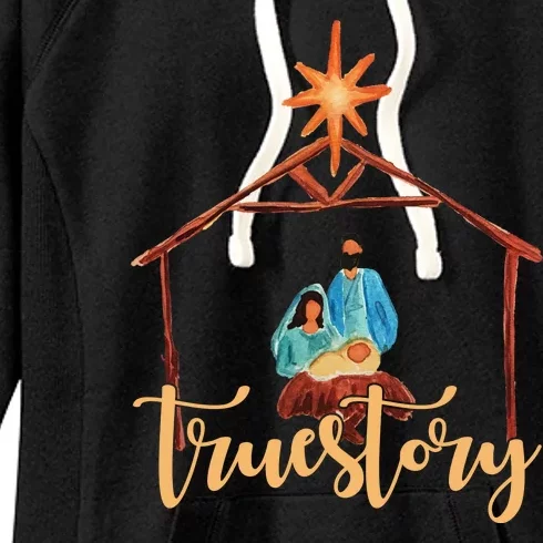 True Story Nativity Mary And Jesus Women's Fleece Hoodie