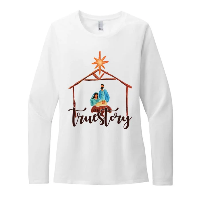 True Story Nativity Mary And Jesus Womens CVC Long Sleeve Shirt