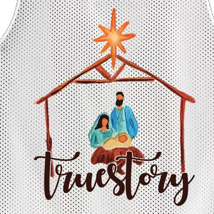 True Story Nativity Mary And Jesus Mesh Reversible Basketball Jersey Tank