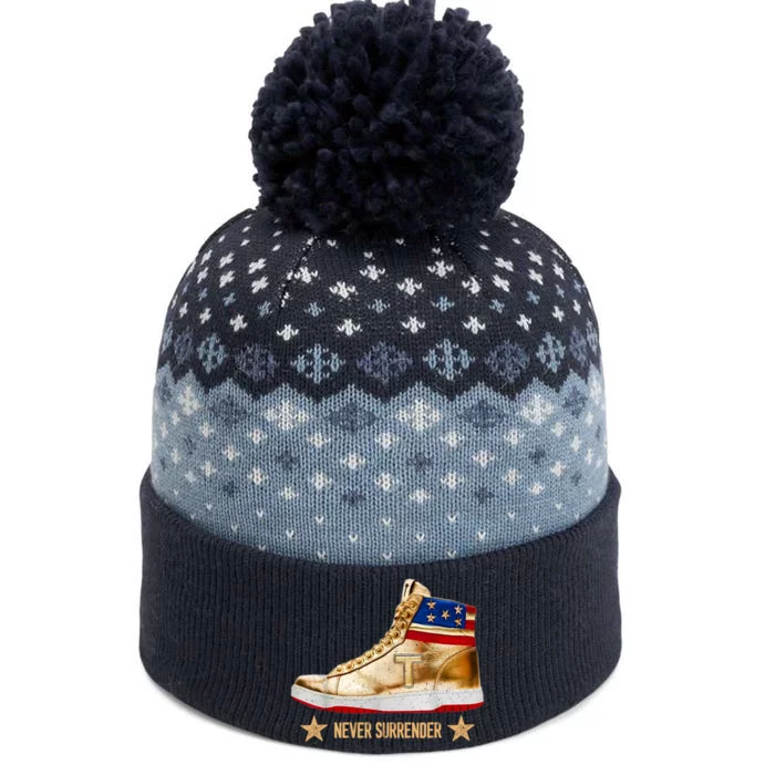 Trump Sneakers Never Surrender Pro Trump The Baniff Cuffed Pom Beanie