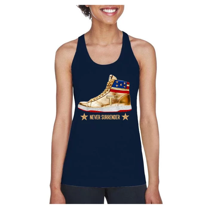 Trump Sneakers Never Surrender Pro Trump Women's Racerback Tank