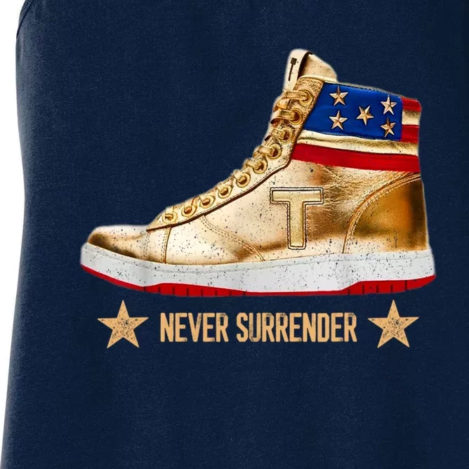 Trump Sneakers Never Surrender Pro Trump Women's Racerback Tank