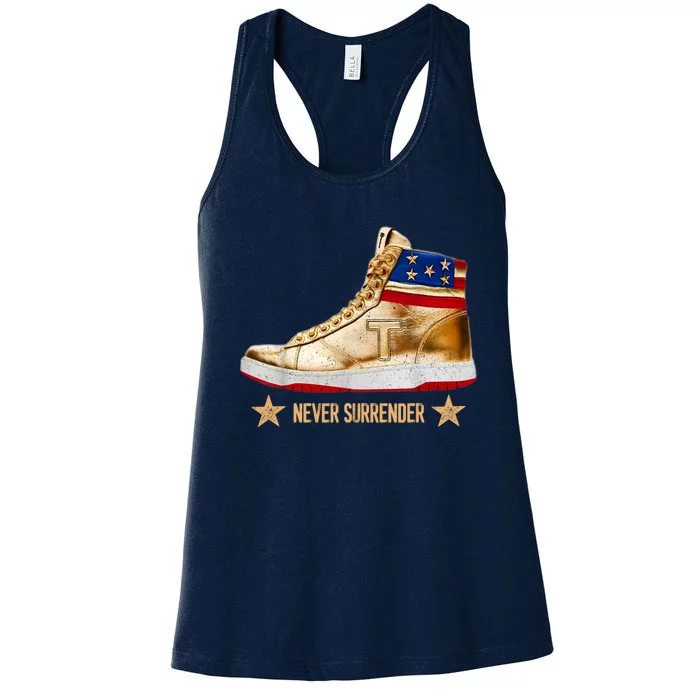 Trump Sneakers Never Surrender Pro Trump Women's Racerback Tank