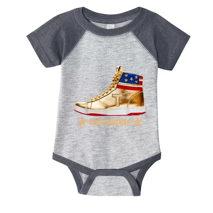 Trump Sneakers Never Surrender Pro Trump Infant Baby Jersey Bodysuit