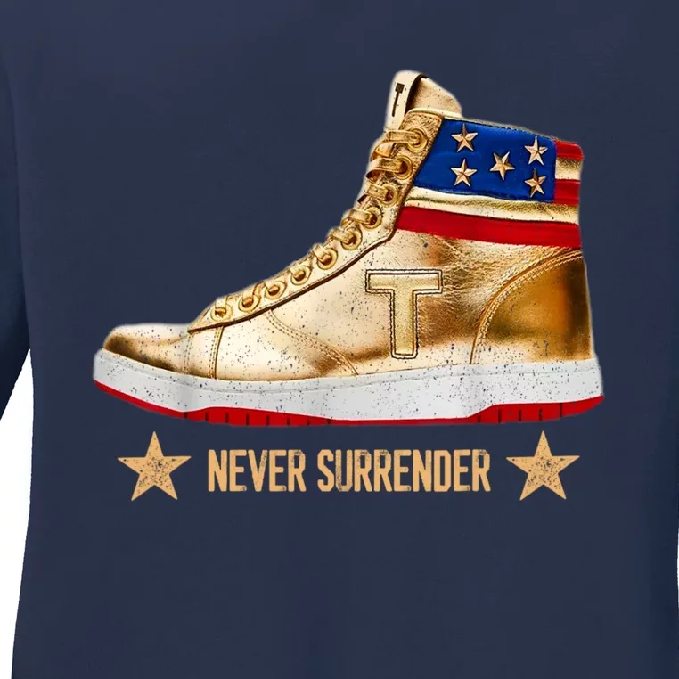 Trump Sneakers Never Surrender Pro Trump Ladies Long Sleeve Shirt