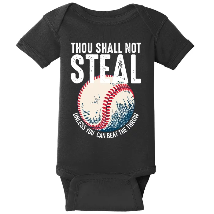 Thou Shall Not Steal Baseball Baby Bodysuit