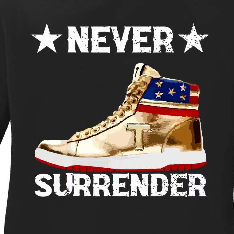 Trump Sneakers Never Surrender Pro Trump Ladies Long Sleeve Shirt