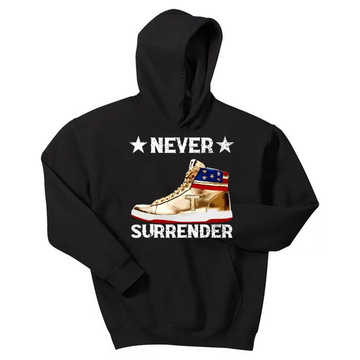 Trump Sneakers Never Surrender Pro Trump Kids Hoodie