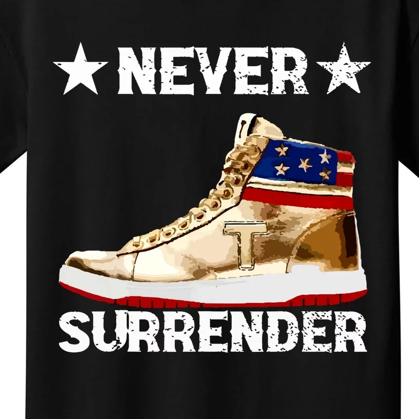 Trump Sneakers Never Surrender Pro Trump Kids T-Shirt