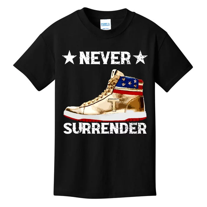 Trump Sneakers Never Surrender Pro Trump Kids T-Shirt