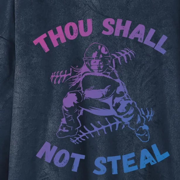 Thou Shall Not Steal Softball Or Baseball Gift Hooded Wearable Blanket