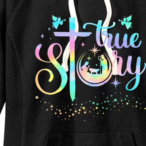 True Story Nativity Christmas Baby Jesus Religious Christian Women's Fleece Hoodie