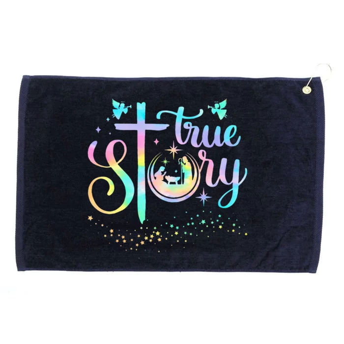 True Story Nativity Christmas Baby Jesus Religious Christian Grommeted Golf Towel