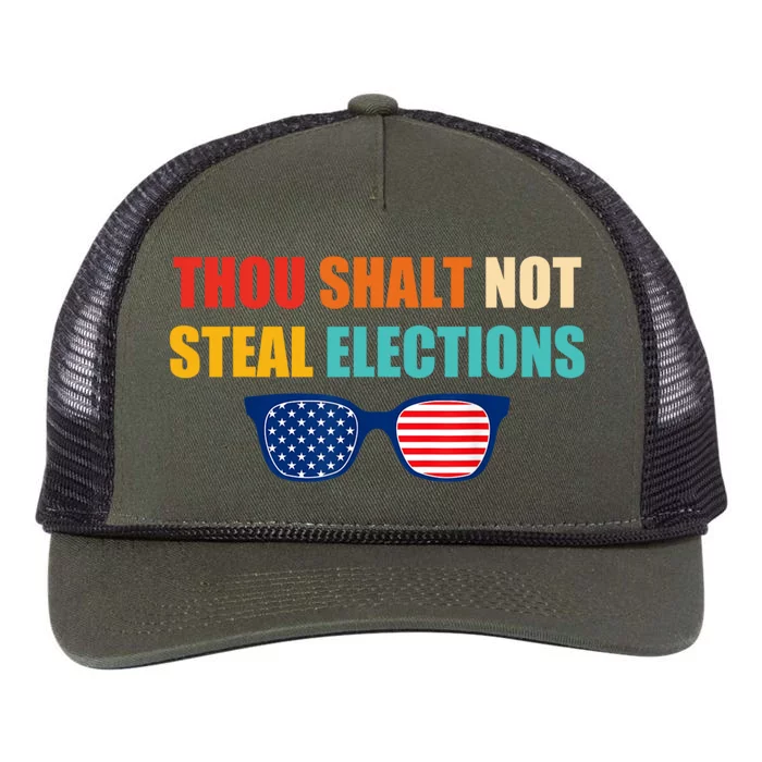 Thou Shalt Not Steal Elections Retro Rope Trucker Hat Cap