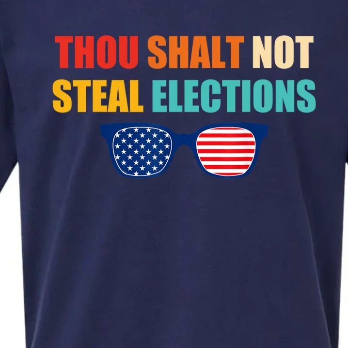 Thou Shalt Not Steal Elections Sueded Cloud Jersey T-Shirt