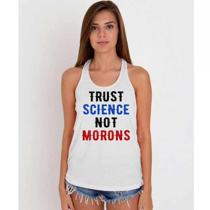 Trust Science Not Morons Women's Knotted Racerback Tank