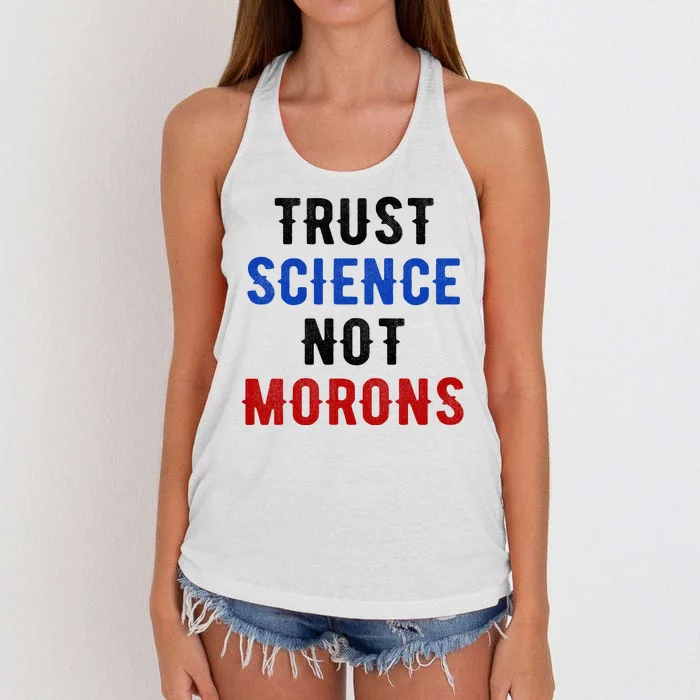 Trust Science Not Morons Women's Knotted Racerback Tank