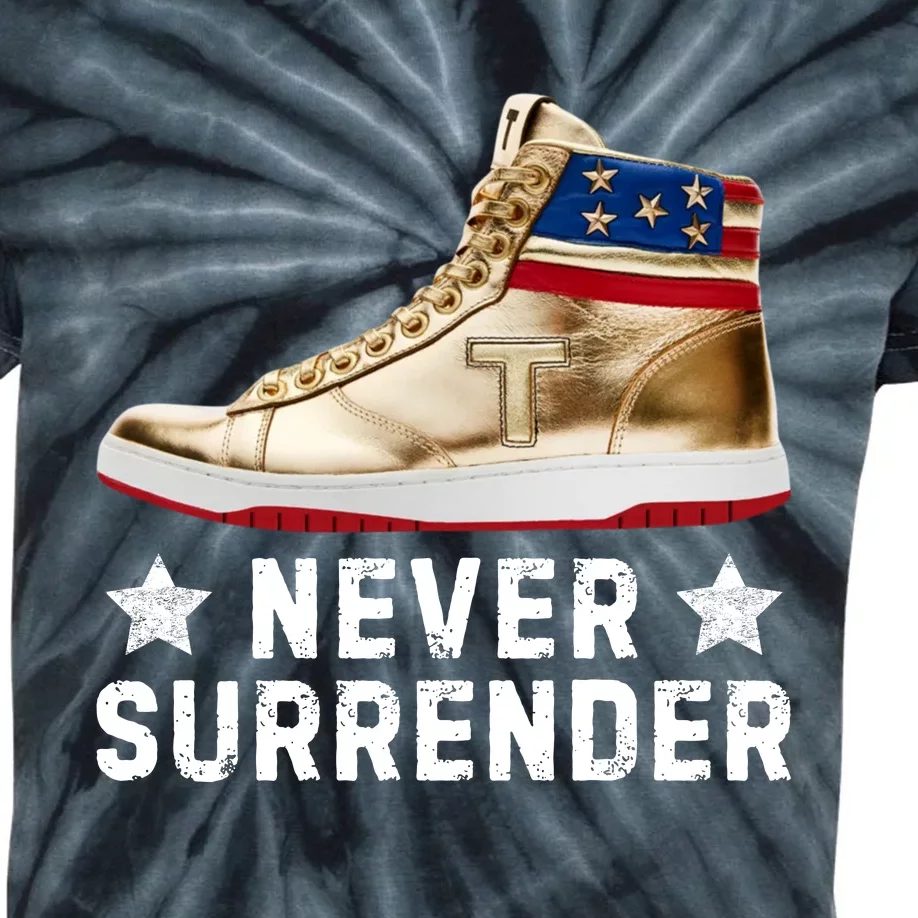 Trump Sneakers Never Surrender Pro Trump Kids Tie-Dye T-Shirt