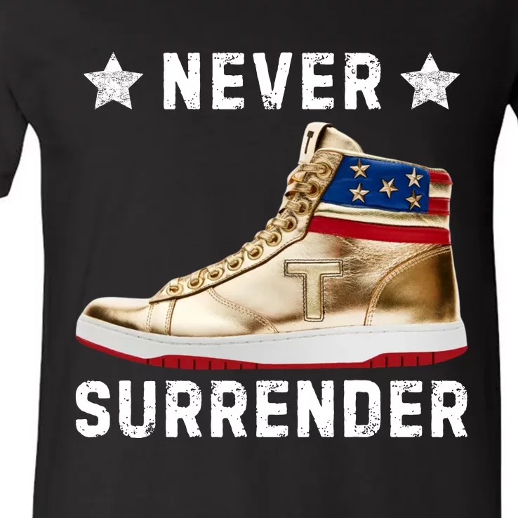 Trump Sneakers Never Surrender Pro Trump V-Neck T-Shirt