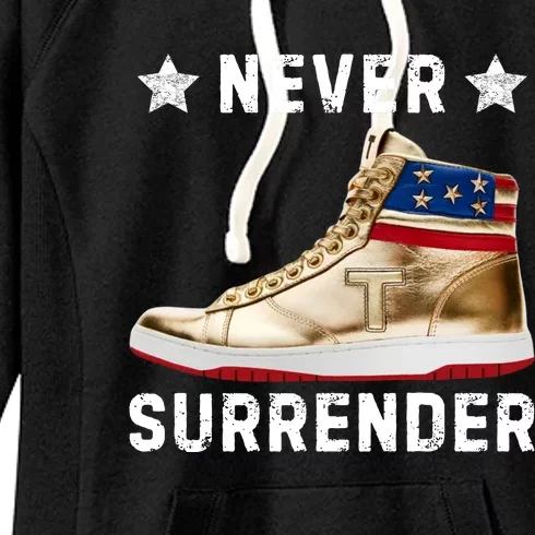 Trump Sneakers Never Surrender Pro Trump Women's Fleece Hoodie