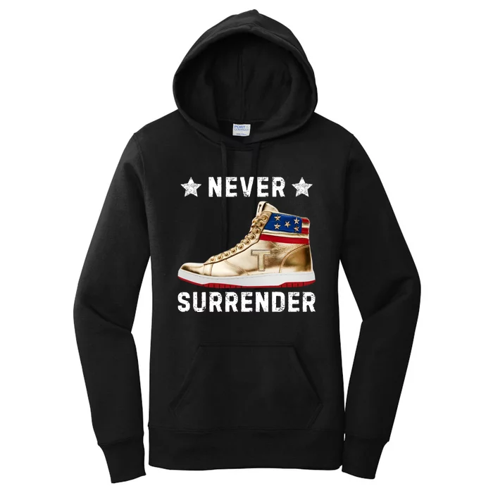 Trump Sneakers Never Surrender Pro Trump Women's Pullover Hoodie