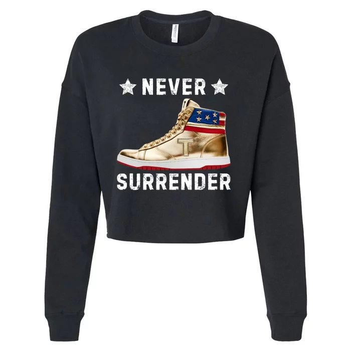 Trump Sneakers Never Surrender Pro Trump Cropped Pullover Crew