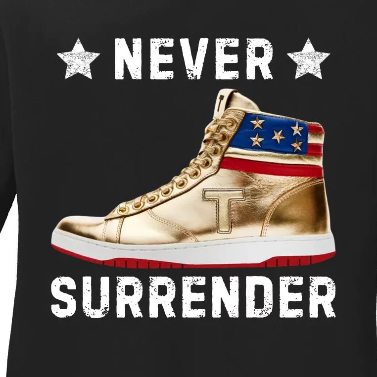 Trump Sneakers Never Surrender Pro Trump Ladies Long Sleeve Shirt