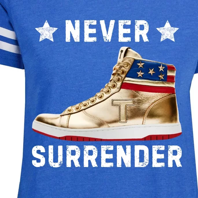 Trump Sneakers Never Surrender Pro Trump Enza Ladies Jersey Football T-Shirt