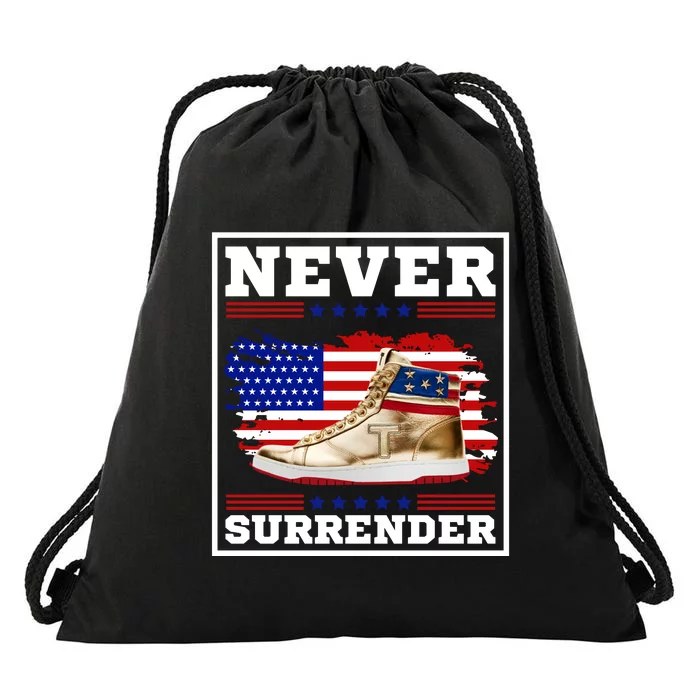 Trump Sneakers Never Surrender Drawstring Bag