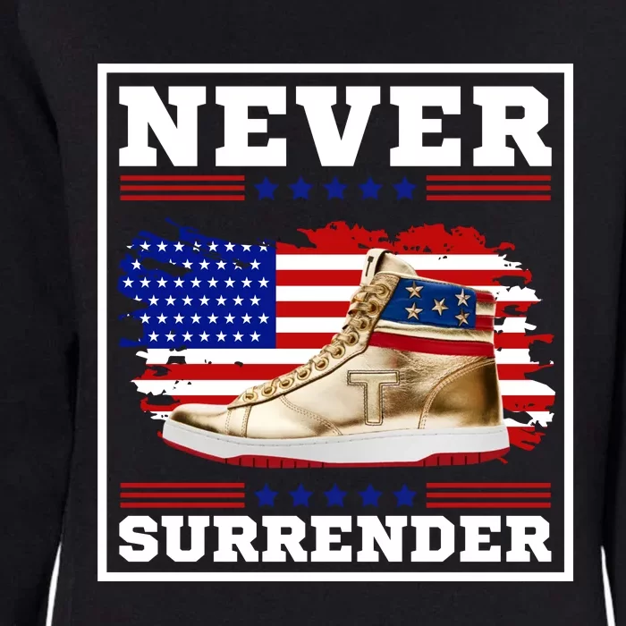 Trump Sneakers Never Surrender Womens California Wash Sweatshirt