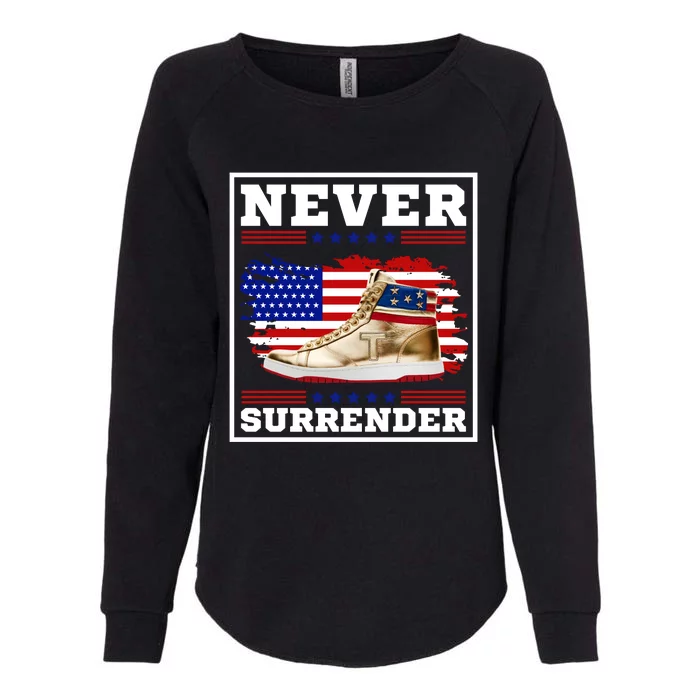 Trump Sneakers Never Surrender Womens California Wash Sweatshirt