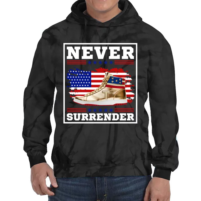 Trump Sneakers Never Surrender Tie Dye Hoodie