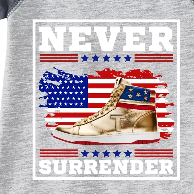 Trump Sneakers Never Surrender Infant Baby Jersey Bodysuit