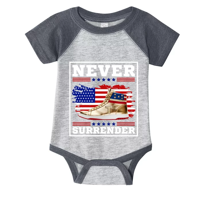 Trump Sneakers Never Surrender Infant Baby Jersey Bodysuit