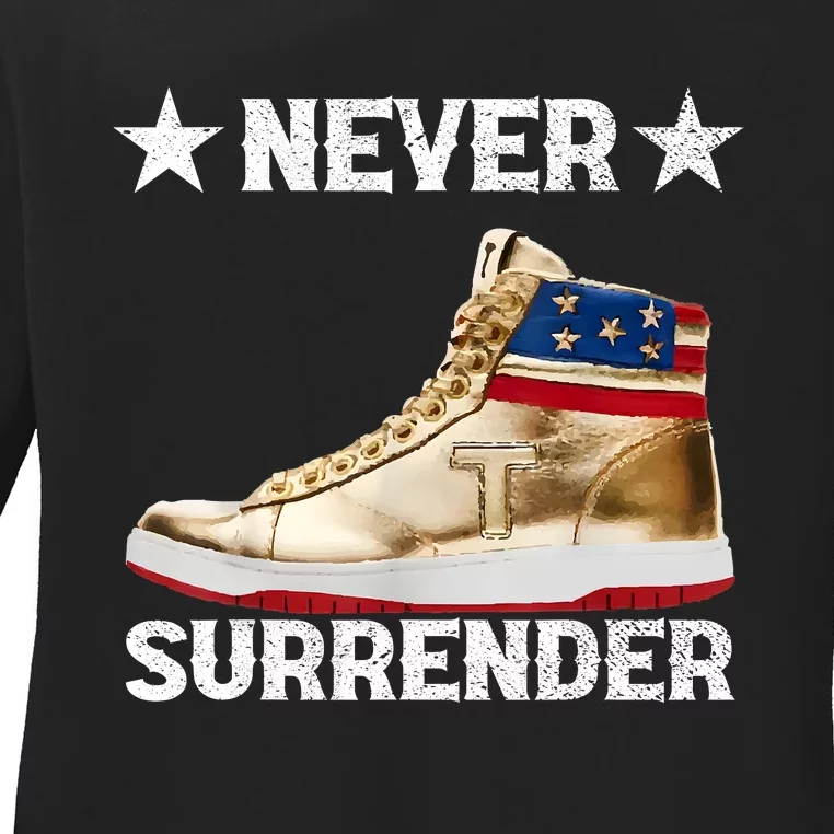 Trump Sneakers Never Surrender Pro Trump Ladies Long Sleeve Shirt