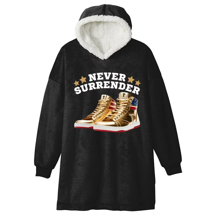 Trump Sneakers Never Surrender Hooded Wearable Blanket