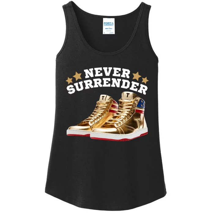 Trump Sneakers Never Surrender Ladies Essential Tank