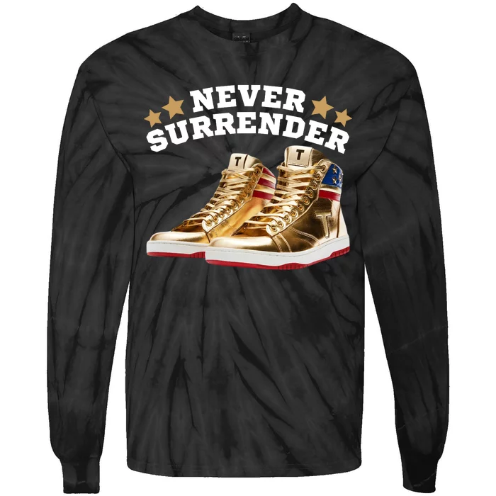 Trump Sneakers Never Surrender Tie-Dye Long Sleeve Shirt