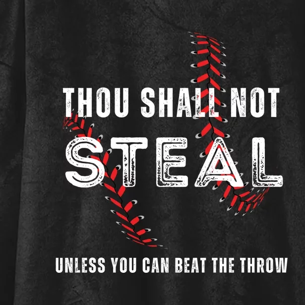 Thou Shall Not Steal Baseball Gift Hooded Wearable Blanket