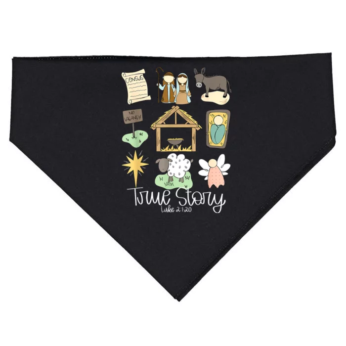 True Story Nativity Christmas Baby God Jesus Christian USA-Made Doggie Bandana