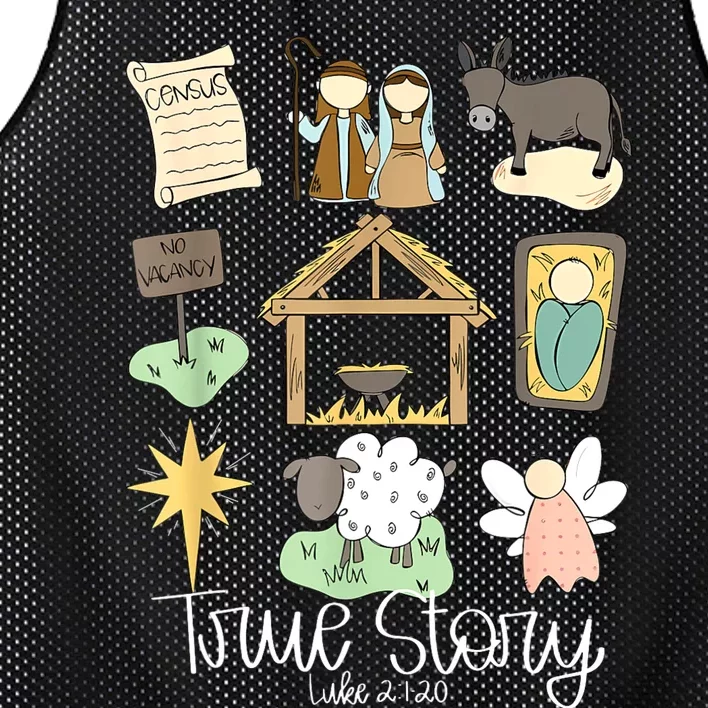 True Story Nativity Christmas Baby God Jesus Christian Mesh Reversible Basketball Jersey Tank