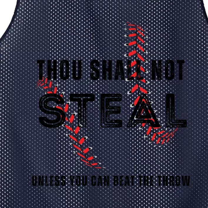 Thou Shall Not Steal Baseball Gift Mesh Reversible Basketball Jersey Tank