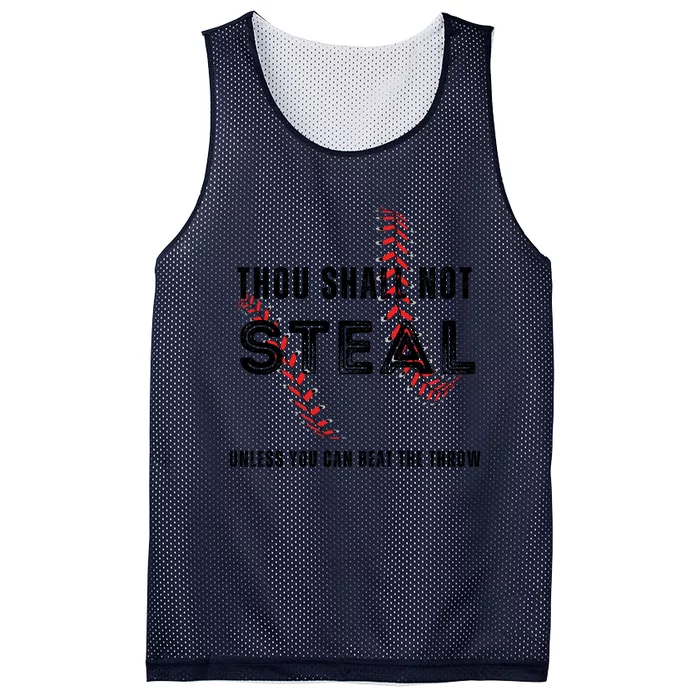 Thou Shall Not Steal Baseball Gift Mesh Reversible Basketball Jersey Tank