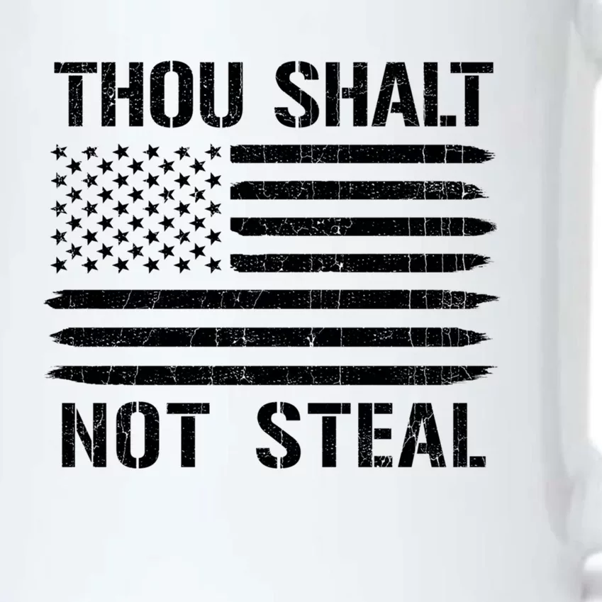 Thou Shalt Not Steal American Flag Baseball Softball Gift Black Color Changing Mug