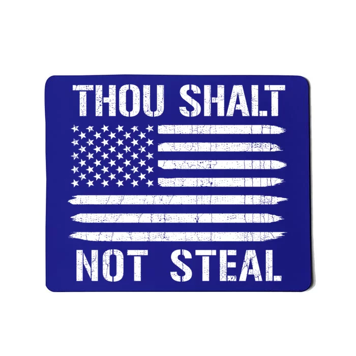 Thou Shalt Not Steal American Flag Baseball Softball Gift Mousepad