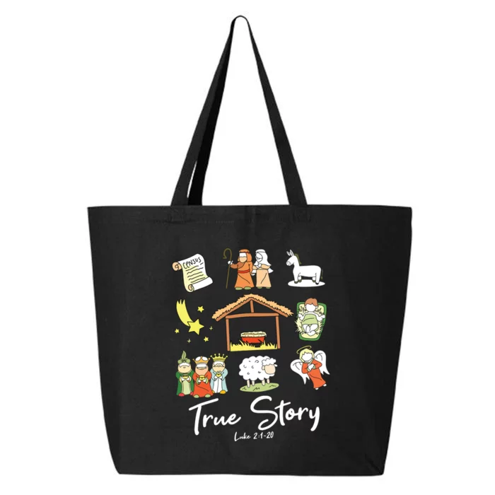 True Story Nativity Christmas Jesus Faith Based Christmas 25L Jumbo Tote