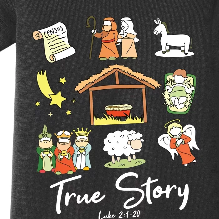 True Story Nativity Christmas Jesus Faith Based Christmas Baby Bodysuit