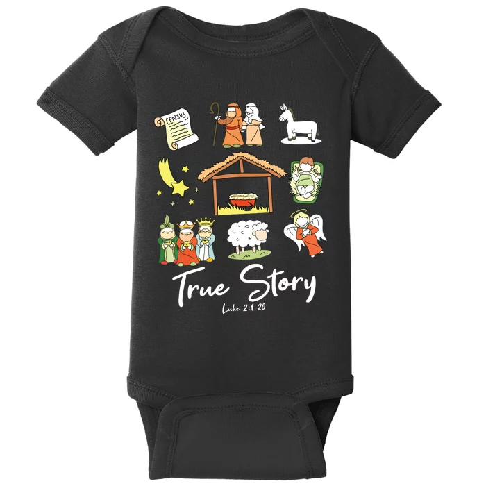 True Story Nativity Christmas Jesus Faith Based Christmas Baby Bodysuit